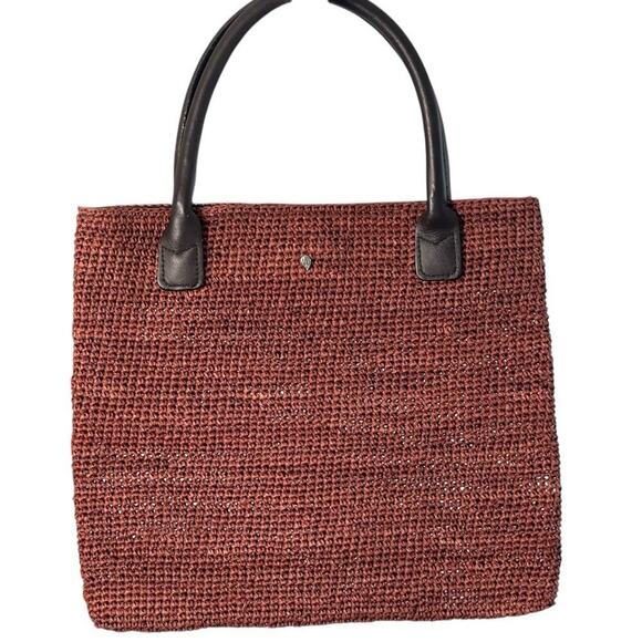Helen Kaminski Handbags - Helen Kaminski Rusty Brown Satchel Woven Raffia & Leather handles, OS